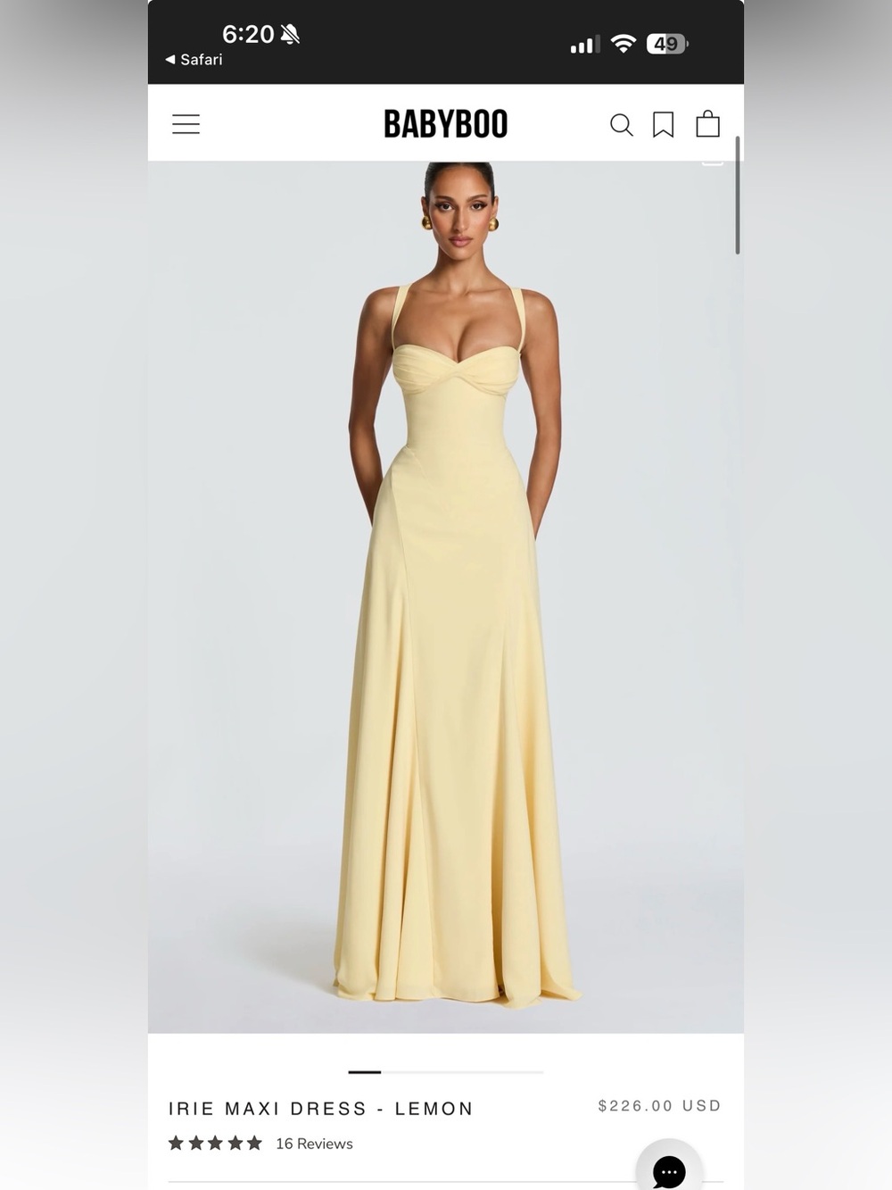 Irie maxi dress size medium SOLD OUT